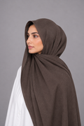 Modal Cotton Hijab | Dark Taupe / Charcoal Brown | 2 Meter