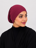 Maroon jersey tube cap ribbed