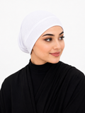 White Jersey Ribbed Tube cap