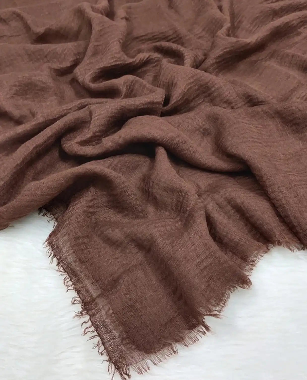 Cotton Crinkle Brown