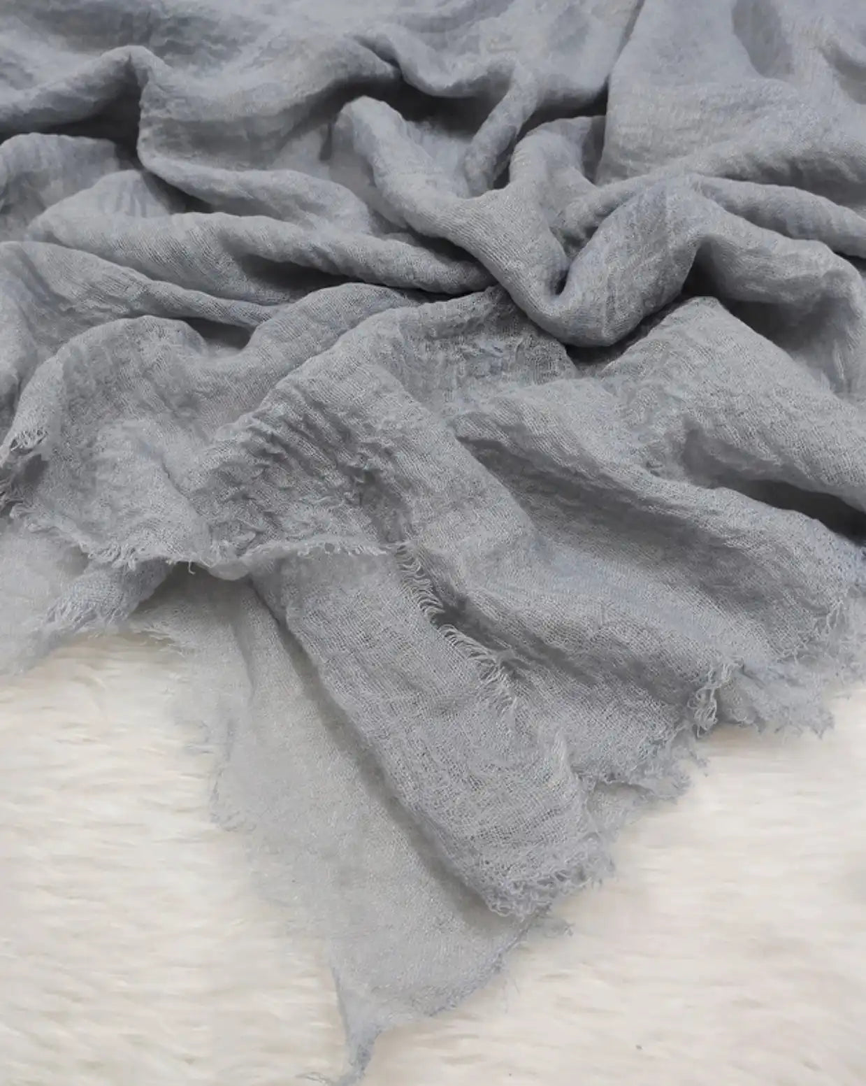 Cotton Crinkle Silver