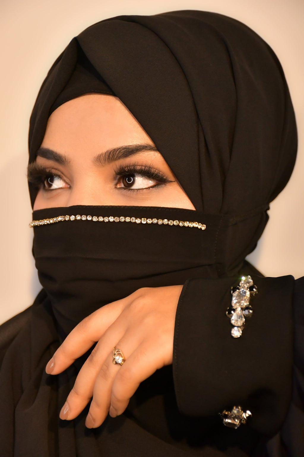 Diamond Handwork Premium Hijab Friendly Mask