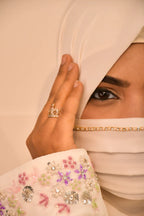 White Pearl Handwork Premium Hijab Friendly Mask