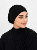 Black Jersey Tube Cap Ribbed
