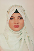 AQUA BLUE JHOOMAR LITE- INSTANT READY TO WEAR MAKHNI STYLE HIJAB