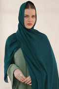 1030 Peacock Green Chiffon Georgette Hijab