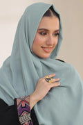 1075 Turkish Blue Chiffon Georgette Hijab