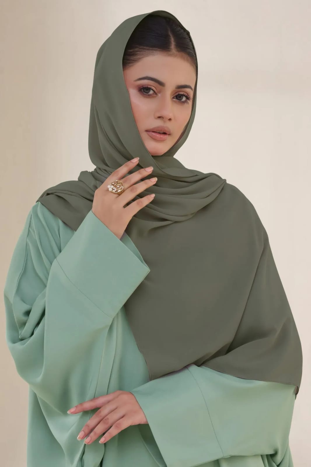 Sea Green Chiffon Georgette Hijab