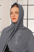 1040Charcoal Grey Chiffon Georgette Hijab