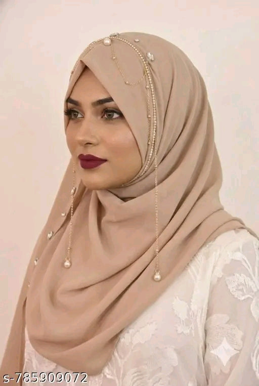KHAKI JHOOMAR LITE- INSTANT READY TO WEAR MAKHNI STYLE HIJAB