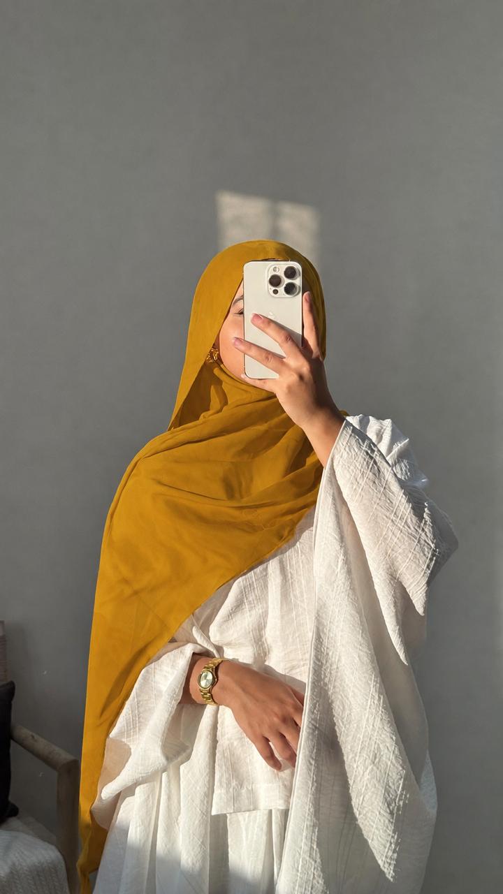 Mustard Yellow Georgette Hijab 185 cm 75 cm