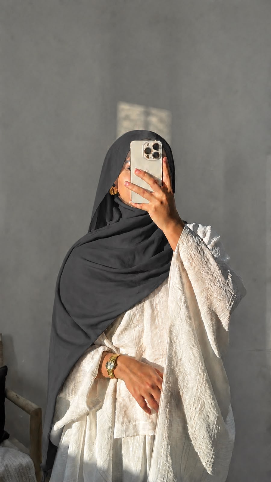 Charcoal Grey Premium Georgette Hijab