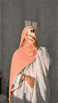 Peach Coral Premium Georgette Hijab