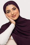 Deep Plum Premium Jersey Hijab – Soft Stretch Wrap