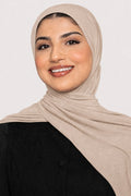 Premium Sand Jersey Hijab – Soft, Stretchable & Breathable Wrap