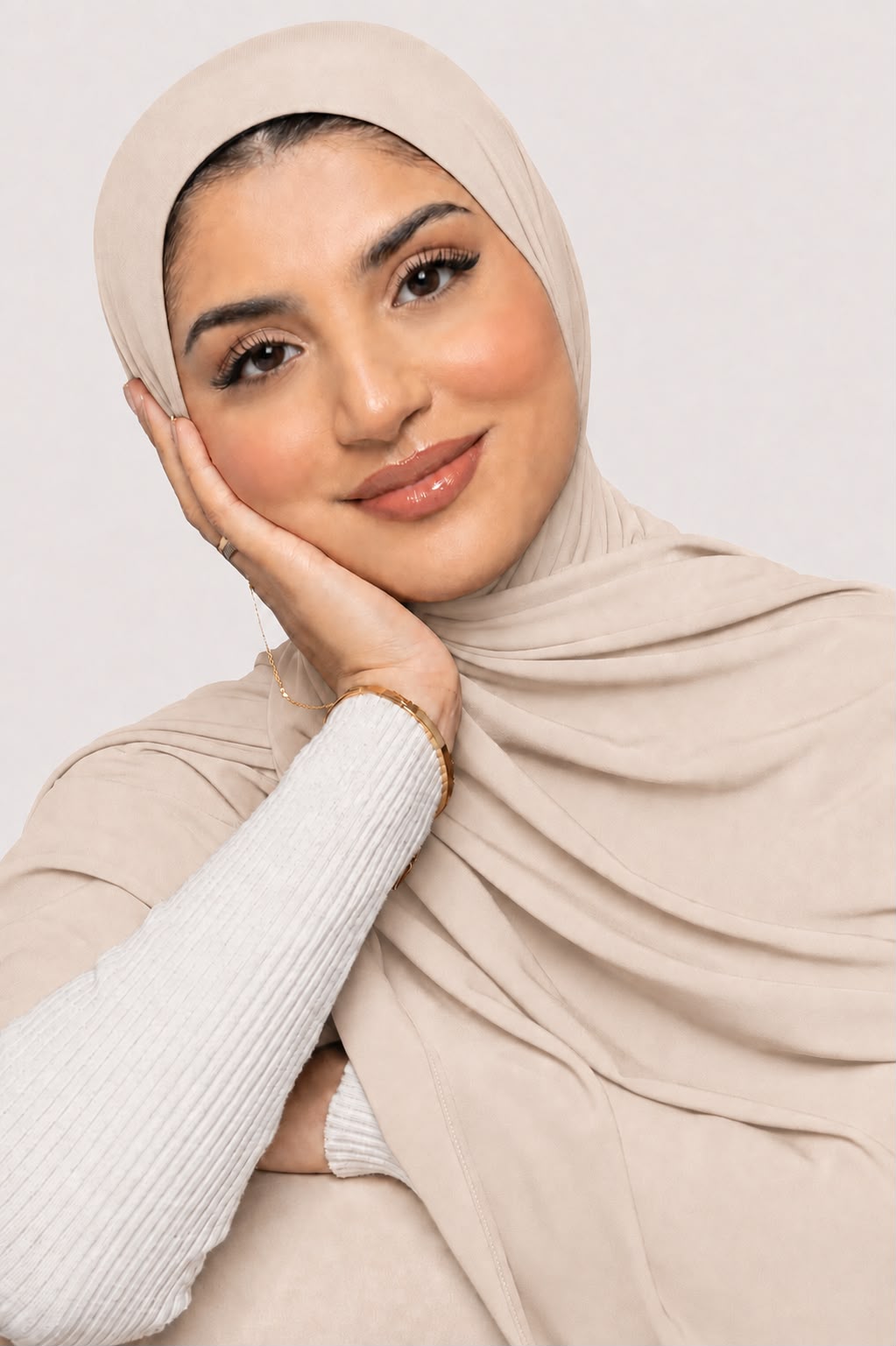 Premium light being Jersey Hijab – Soft, Stretchable & Breathable Wrap