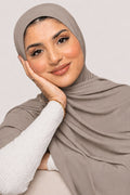 Premium taube Jersey Hijab – Soft, Stretchable & Breathable Wrap