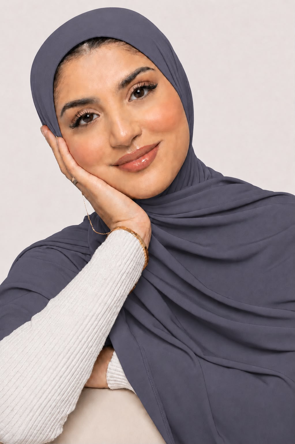 Premium dark grey Jersey Hijab – Soft, Stretchable & Breathable Wrap