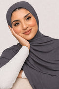 Premium charcoal grey hijab  – Soft, Stretchable & Breathable Wrap