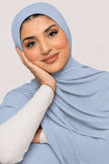 Premium powder blue  hijab  – Soft, Stretchable & Breathable Wrap