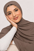 Premium truffle brown hijab  – Soft, Stretchable & Breathable Wrap