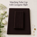Premium Matching Georgette Hijab with Same Colour Tube Cap