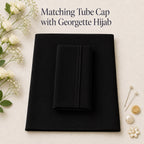 Premium Matching Georgette Hijab with Same Colour Tube Cap