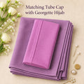 Premium Matching Georgette Hijab with Same Colour Tube Cap