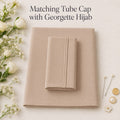 Premium Matching Georgette Hijab with Same Colour Tube Cap combo