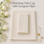 Premium Matching Georgette Hijab with Same Colour Tube Cap