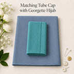 Premium Matching Georgette Hijab with Same Colour Tube Cap