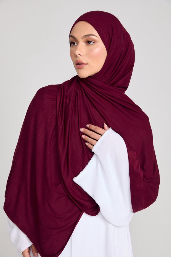 Premium BURGUNDY MIST JERSEY HIJAB