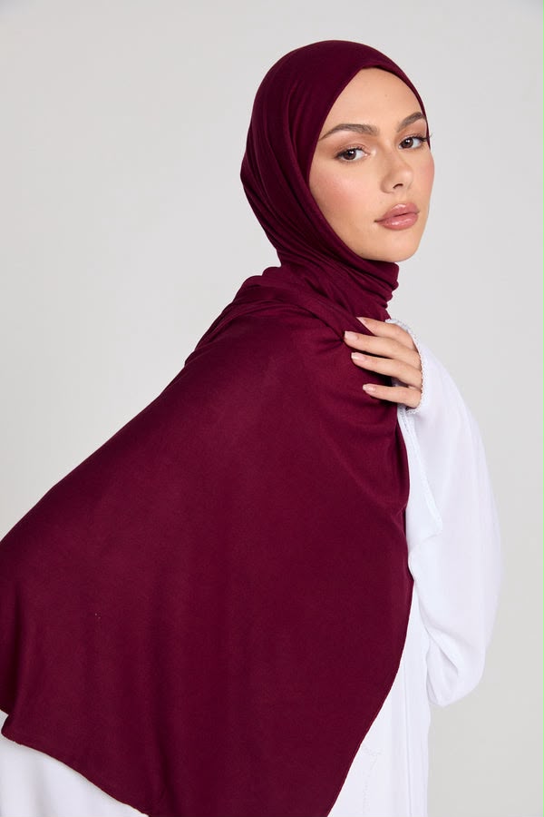 Premium BURGUNDY MIST JERSEY HIJAB