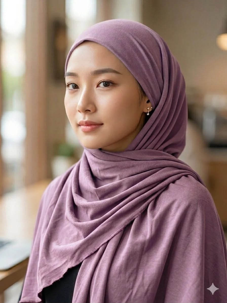 Premium Purple mauve Jersey Hijab