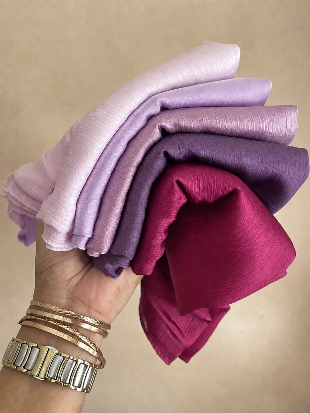 Premium Muna Satin Hijab combo pack of 5 – Soft & Elegant Plain Satin Scarf