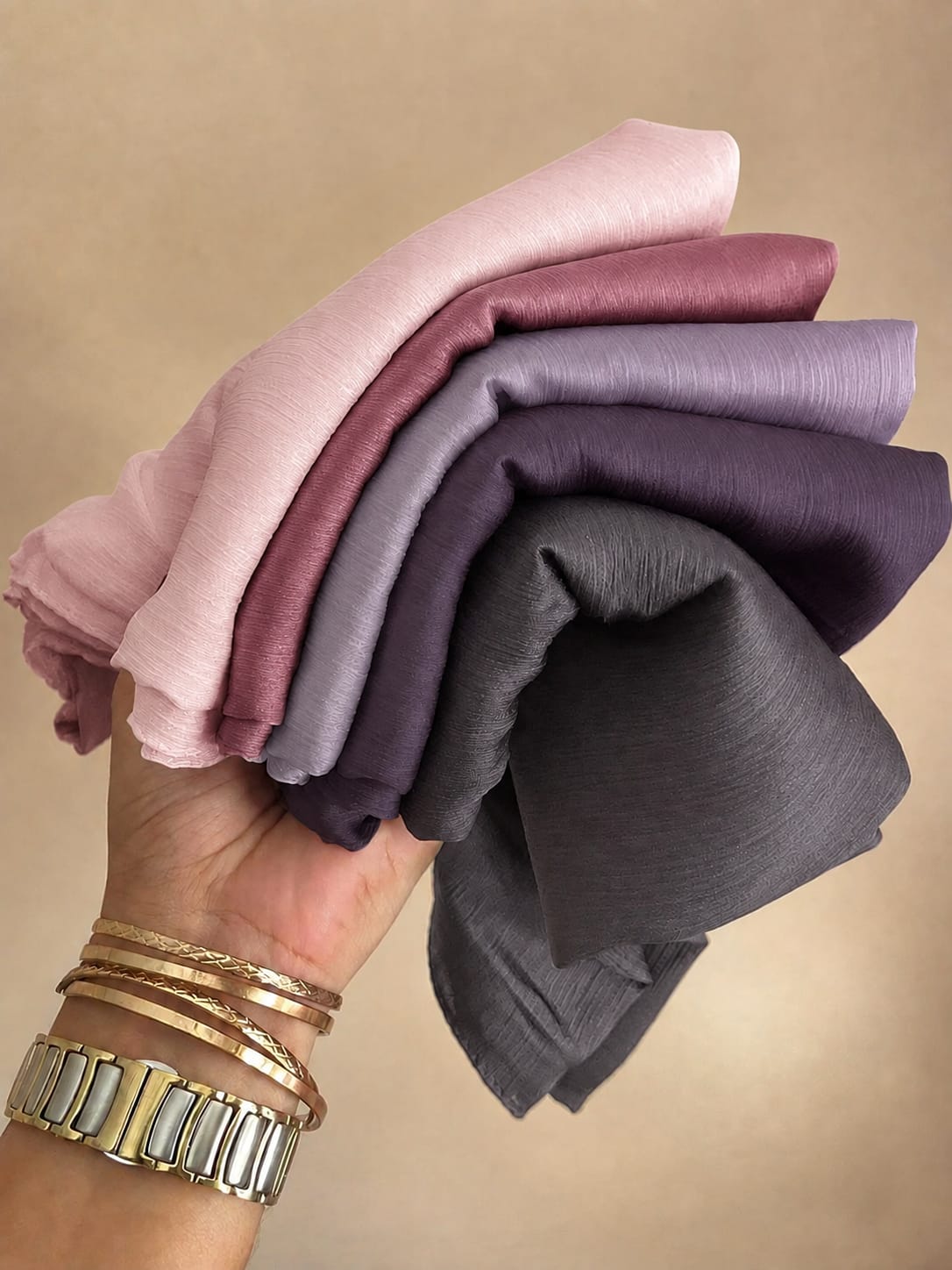 Premium Muna Satin Hijab combo pack of 5 – Soft & Elegant Plain Satin Scarf