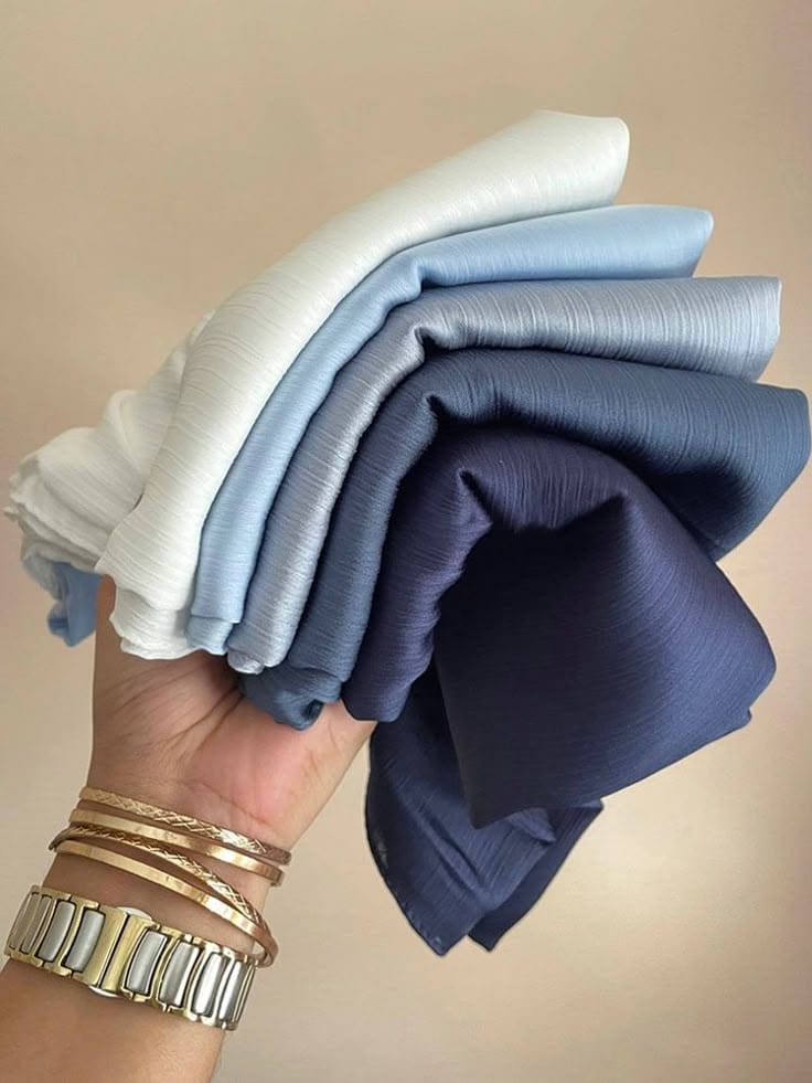 Premium Muna Satin Hijab combo pack of 5 – Soft & Elegant Plain Satin Scarf