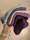 Premium Muna Satin Hijab combo pack of 5 – Soft & Elegant Plain Satin Scarf