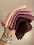 Premium Muna Satin Hijab combo pack of 5 – Soft & Elegant Plain Satin Scarf