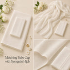 Premium Matching Georgette Hijab with Same Colour Tube Cap