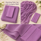 Premium Matching Georgette Hijab with Same Colour Tube Cap