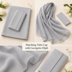 Premium Matching Georgette Hijab with Same Colour Tube Cap combo stylish look