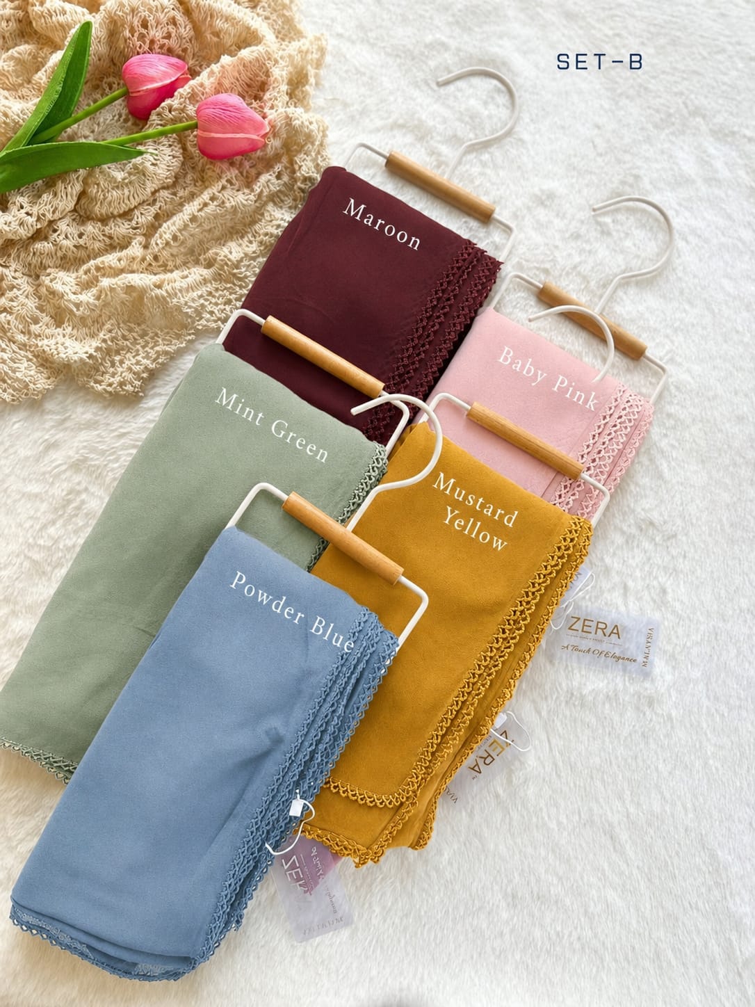 Ayeza Hijab Premium Lace Georgette Hijab Combo – Pack of 5