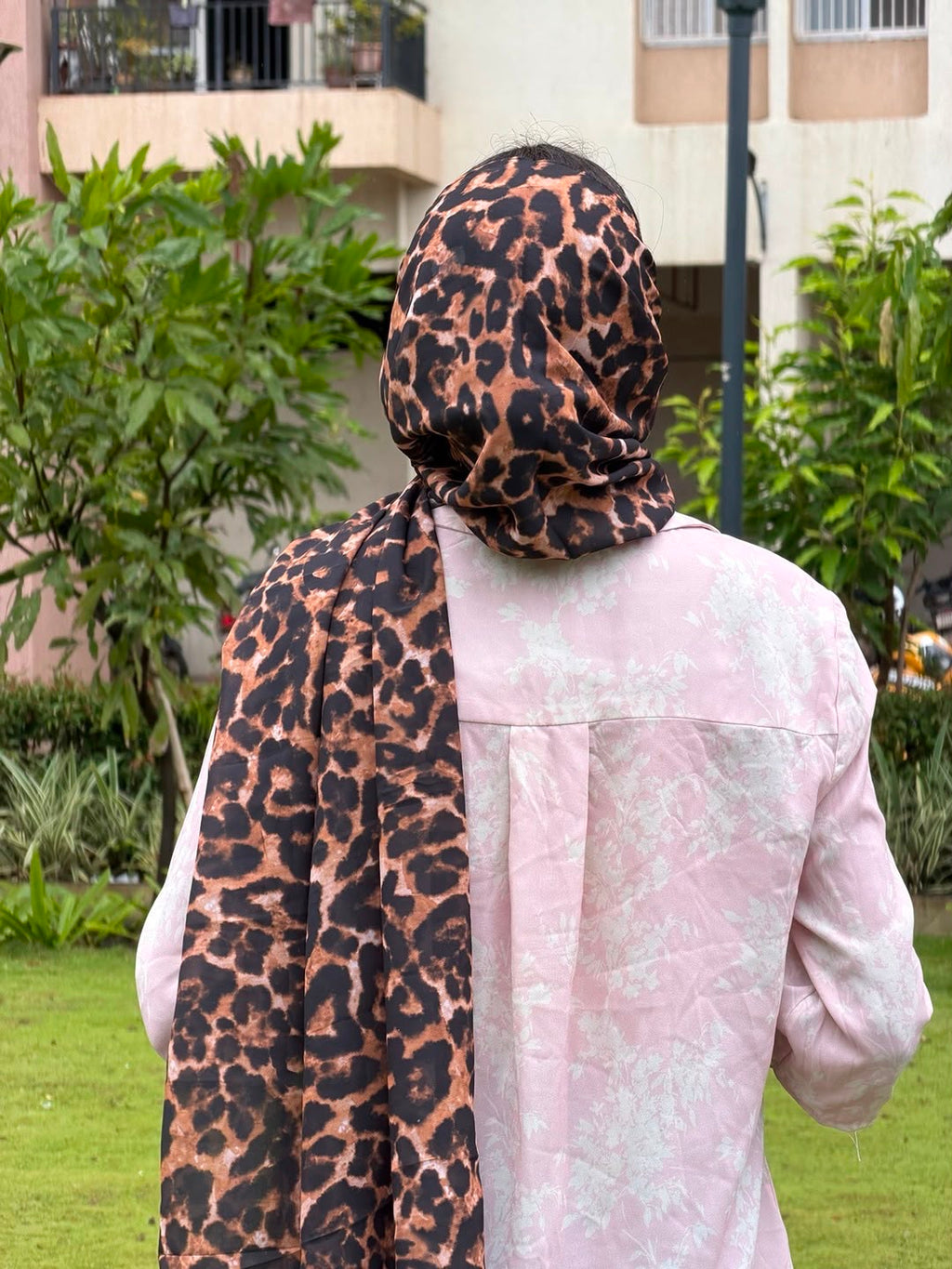 Women’s Leopard Print Chiffon Hijab – 175 × 75 cm
