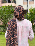 Women’s Leopard Print Chiffon Hijab – 175 × 75 cm