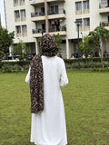Women’s tiger leopard print Brown & Black Animal Print Chiffon Hijab Scarf, Lightweight Printed Headscarf for Daily & Party Wear – 175 × 75 cm