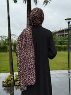 Brown Tiger Print Chiffon Hijab (175 x 75 cm)