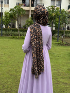 Women’s tiger leopard print Brown & Black Animal Print Chiffon Hijab Scarf, Lightweight Printed Headscarf for Daily & Party Wear – 175 × 75 cm