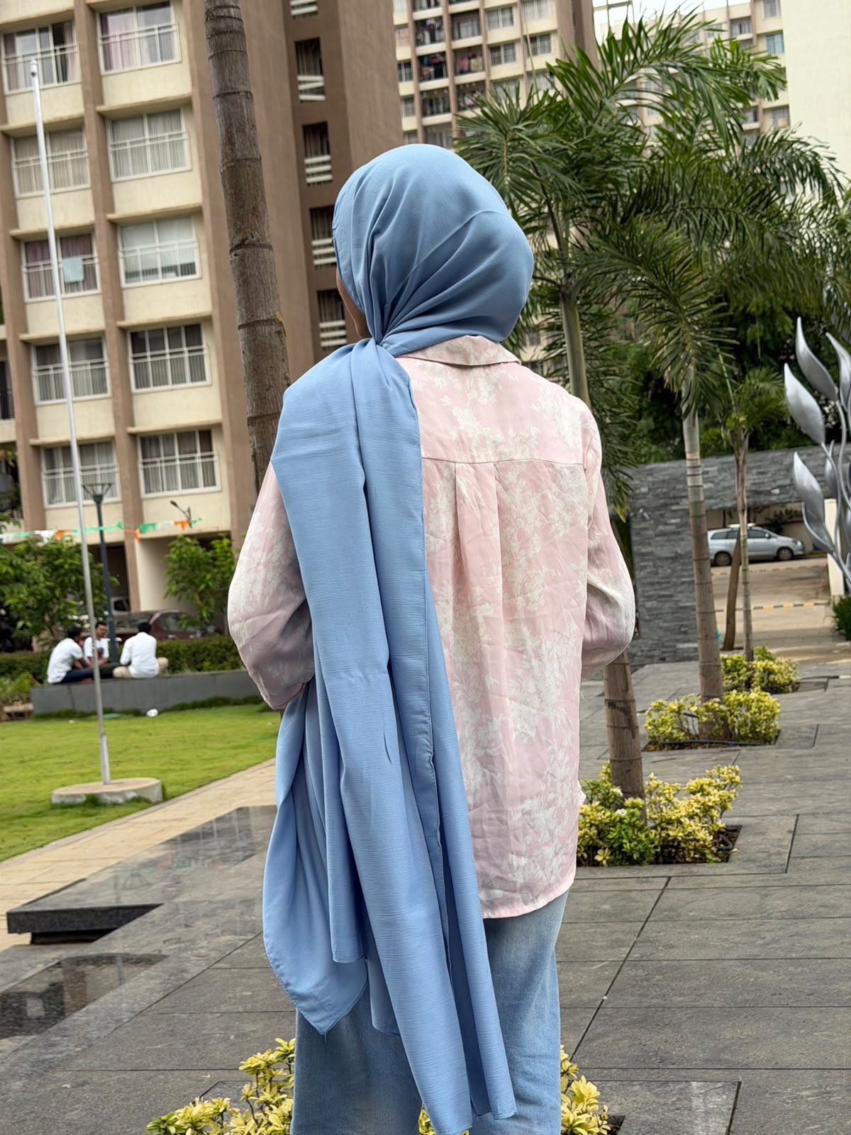 Modal Cotton Hijab | Dark denim colour| 2 Meter