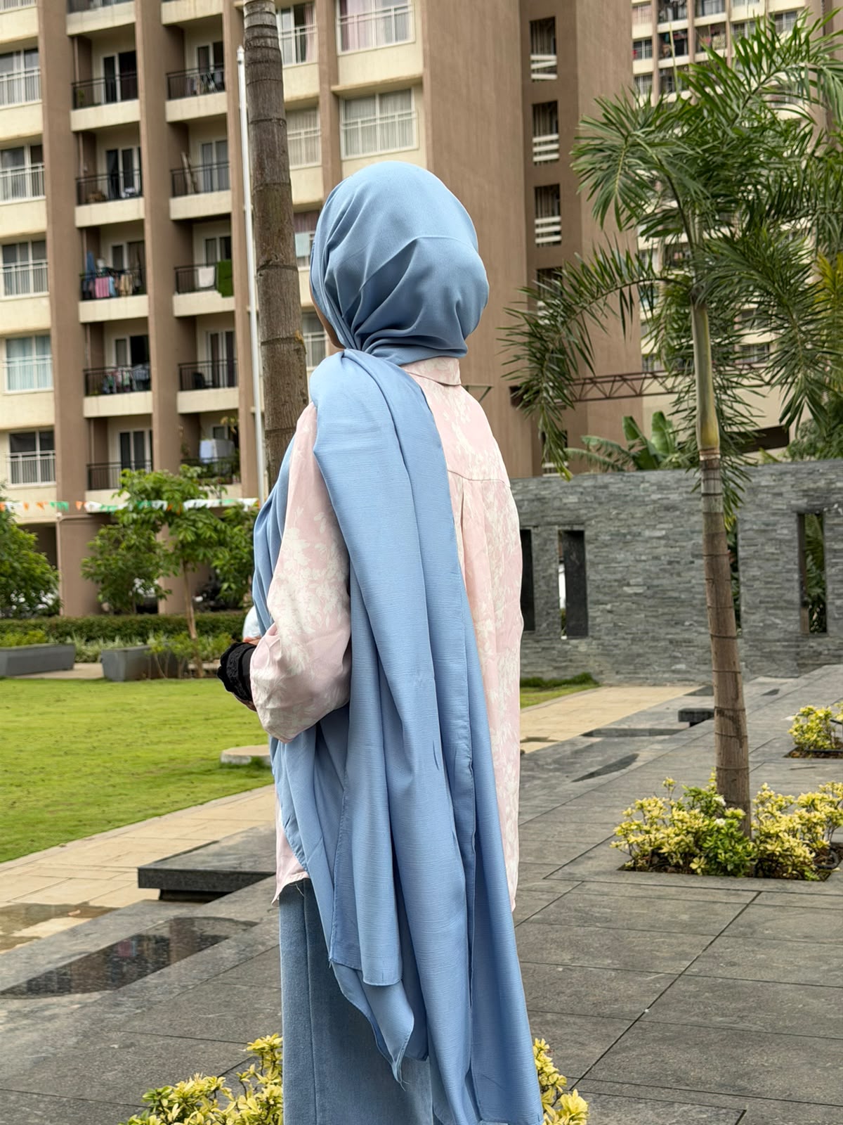 Modal Cotton Hijab | Dark denim colour| 2 Meter